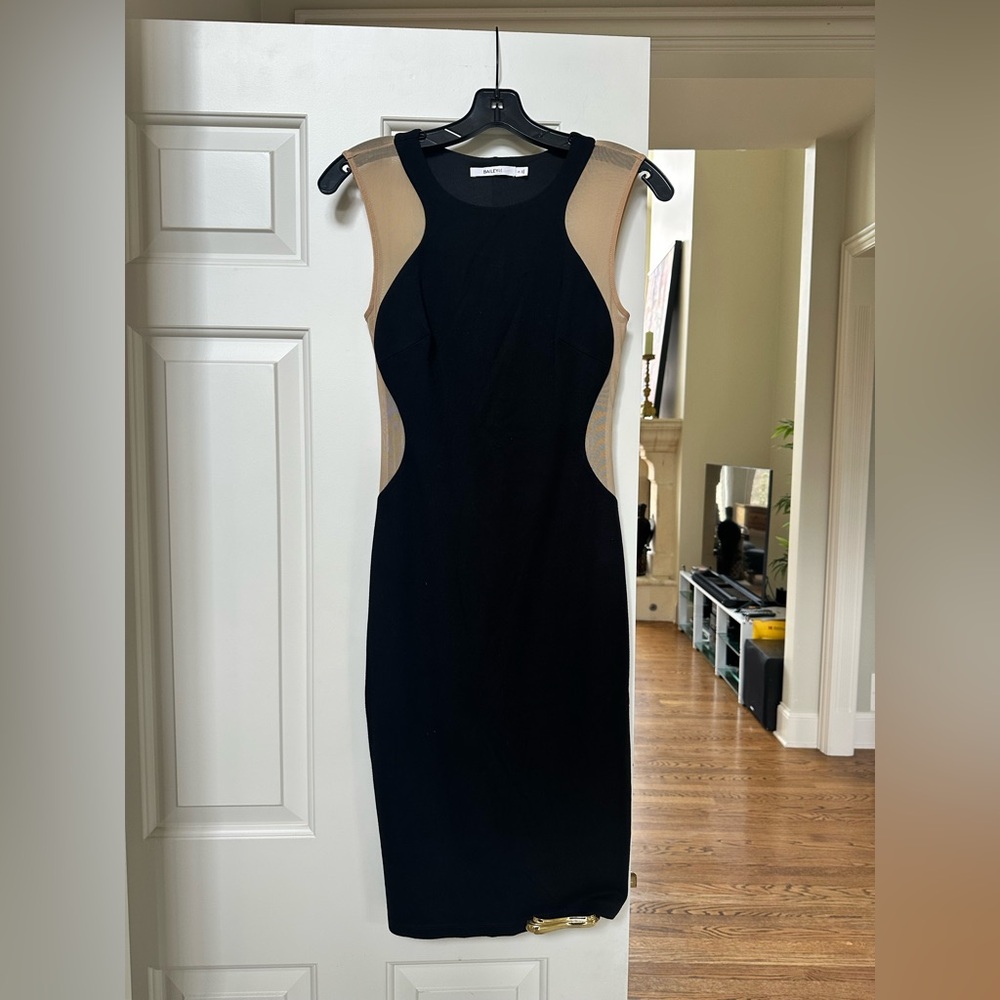 Bailey 44 Black and Tan Illusion Cocktail Dress